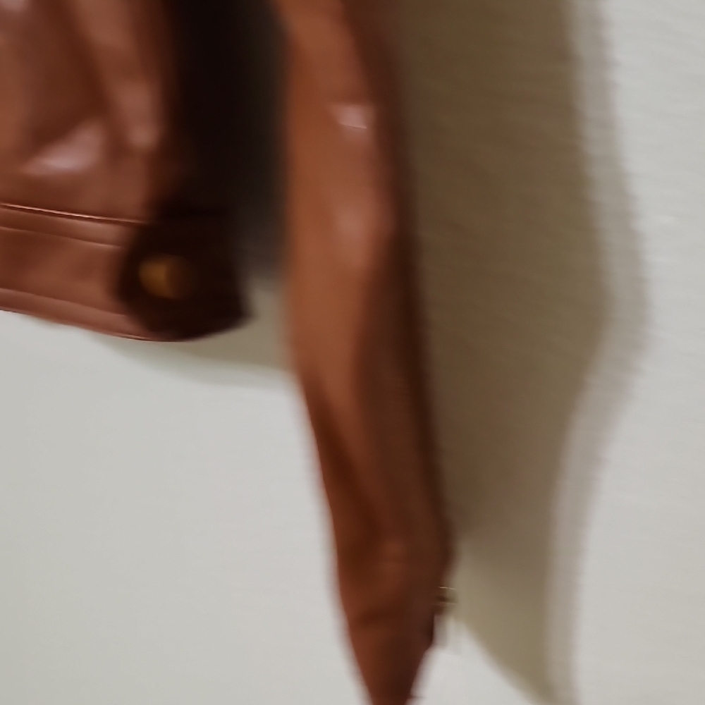 Love Tree Brown and Gold Leather Motorcycle Jacket - Picture 13 of 14
